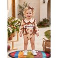thumbnail image 4 of Cenuakty Girl Puff Long Sleeve Letters Embroidery Romper and Headband, 4 of 9