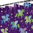 thumbnail image 3 of Purple Cartoon Unicorn Star Pattern Shower Curtain 72"x84" ,Bathroom Decorative Shower Curtains Set with 12 Hooks,Modern Waterproof Washable Shower Curtain, 3 of 6
