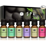 P&J Fragrance Oil Spa Set | Aloe, Bamboo, Green Tea, Lotus Blossom, Lavender, Cucumber Melon Candle Scents for Candle Making, Freshie Scents, Soap Making Supplies, Diffuser Oil Scents