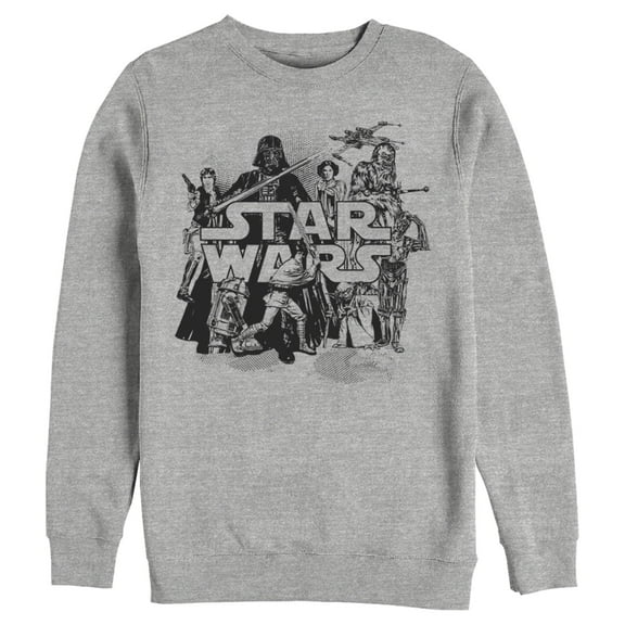 Men's Star Wars Retro Favorites Collage Sweatshirt Athletic Heather 3X Large