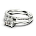 thumbnail image 4 of Minimalist 1.50 Carat Emerald Cut Diamond Moissanite Engagement Ring, Wedding Ring in 10k Solid White Gold, Gift For Her, Promise Ring, Anniversary Ring, Bridal Rings Set, 4 of 4