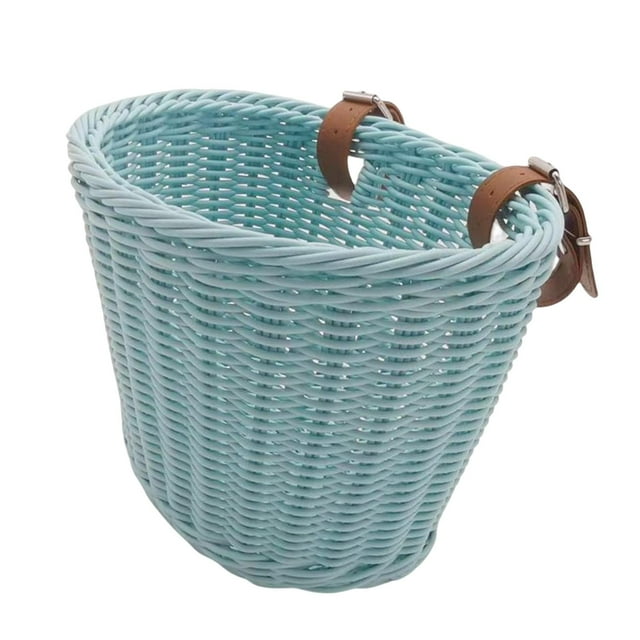 jinwen Kids Bike Basket Front Handlebar Basket Handwoven Multi Purpose Fits Most Bikes Blue