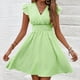 thumbnail image 2 of Vestido de Verano para las Mujeres Casual Rayas Manga Corta Cuello en V, Vestido de Poliéster de Moda para la Playa Y Diario, 2 of 7