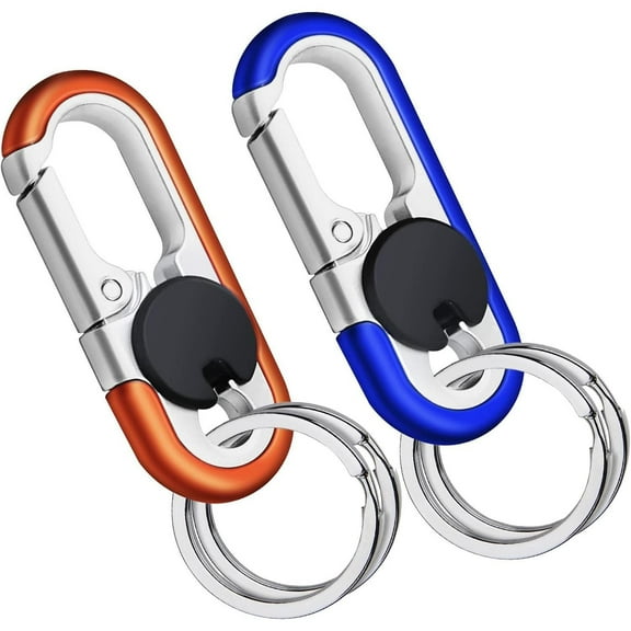 2 PCS Men’s Car Keychains, Personalized Car Keychain for Men Women, Heavy Duty Metal Anti-Loss Key Chain Clips and Rings,Llaveros de Hombre.