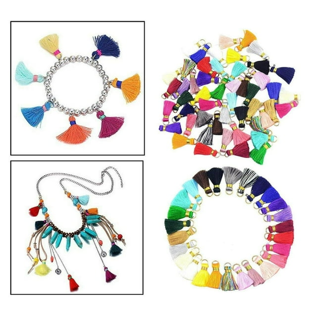 100-Pack Cloth Flower Pendants Tassel Charms DIY Earrings Making Elegant