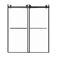 thumbnail image 6 of BARONAGE 50-60 " W x 70" H Frameless Double Sliding Soft-Close Shower Door, Noiseless Shatterproof Shower Door, 5/16"(8mm) Laminated Glass Premium Tempered Glass Shower (Matte Black Towel Bars), 6 of 18