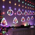 thumbnail image 2 of WILLED 9.8ft Battery Operated Christmas Window Lights, 120 LED Hanging Tree Ring Light with Remote, 8 Modes Waterproof Curtain String Lights, Xmas Decorations for Indoor Bedroom and Outdoor Use, 2 of 8