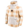 thumbnail image 2 of Men's Fanatics Tan Pittsburgh Steelers Elements Plaid Polar Fleece Quarter-Zip Hoodie, 2 of 4