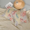 thumbnail image 6 of Spring Floral Pillow Cover 18x18 Pack of 2 Watercolor Pink Floral Leaf Wildflower Plant Throw Pillow Cover Outdoor Decor,Summer Coloful Pillowcase Rustic Flower Cushion Case for Home Couch, 6 of 7