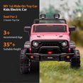 thumbnail image 4 of VISWILD 24V Kids Ride on Toys Car, 2 Seater 400W Electric Jeep with Remote Control, 4 Wheels Suspension, Bluetooth, Music, USB, LED Headlights, for 3+ Boys Girls, Pink, 4 of 10