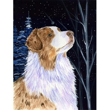 Starry Night Australian Shepherd Flag - Garden Size, 11 x 15 in.