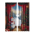 thumbnail image 2 of 2 Pack Christmas Red Snowflake Curtains, Washable Semi Sheer Festive Window Drapes For Living Room Xmas Party Home Decoration, 2 of 6