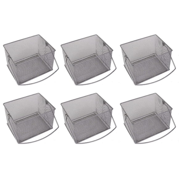 YBM Home Mesh Wire Food Storage Organizer Bin Basket with Handle for Kitchen Pantry, Cabinets, Bathroom, Laundry Room, Closets, Garage - Rectangle Me