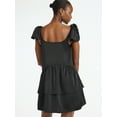 thumbnail image 3 of Scoop Women's Satin Bow Mini Dress, Sizes XS-XXL, 3 of 5