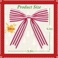 thumbnail image 6 of Yexmas 24pcs Striped Velvet Christmas Bows, Xmas Ribbon Bows Ornaments for Christmas Tree, Gift Wrapping,Crafts,Party, Wreath Garland Holiday Decor, 6 of 7