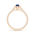 thumbnail image 2 of ANGARA Natural Prong-Set Oval Blue Sapphire Halo Ring in 14K Rose Gold for Women (Size-6x4mm) | September Birthstone, Birthday, Anniversary, Jewelry Gift for Women | Natural Blue Sapphire Ring, 2 of 7
