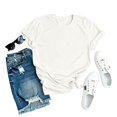 thumbnail image 5 of Garbnen Women Short Sleeve Tops Casual Crew Neck Tshirts for Women Basic Solid Color Lightweight Dressy Women's Tunic Tops White L, 5 of 5