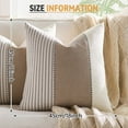 thumbnail image 4 of HonorHut Striped Textured Pillowcase Decorative Splicing Throw Pillow Covers Non-Slip Pillow Covers Boho Farmhouse Cushion cover Grey 18x18Inch 2 Piece Grey, 4 of 7
