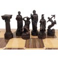 thumbnail image 4 of Greek Roman Mythology Gods CHESS SET W/ 17" Rustic Ebony and Maple Color Board, 4 of 8