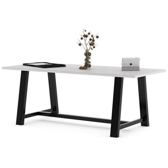 Pemberly Row 3.5 x 7 FT Conference Table in White - Standard Height