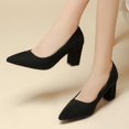 thumbnail image 6 of Win s Way Women's Suede Pointed Toe Heel Pumps Dressy Comfort Versatile Work High Heels, 6 of 9