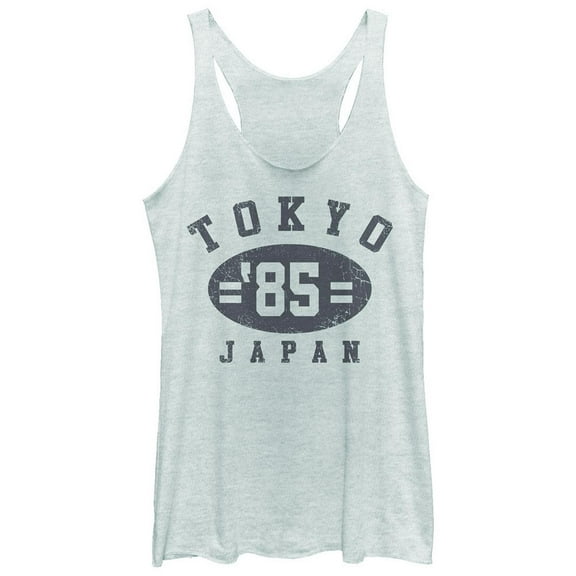 Women's Lost Gods Tokyo Japan 85 Racerback Tank Top White Heather Medium