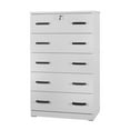 thumbnail image 3 of Pemberly Row Commode Haute en Bois à 5 Tiroirs pour Chambre, Blanche, 3 of 16