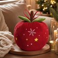 Window Height Bookcase Christmas Eve Plush Apple Hanging Ornament, Cozy Fabric Holiday Accent ...