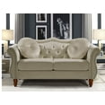 thumbnail image 2 of Uspridefurniture Tommy Chesterfield Velvet Loveseat,Ivory, 2 of 5