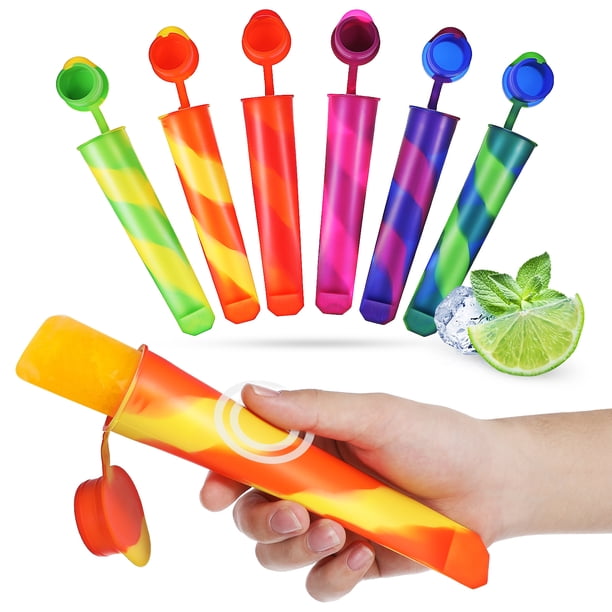 12 moldes para paletas de helado, tubos de yogur, moldes de silicona para paletas de helado para niños y adultos.