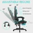 thumbnail image 5 of SOONTRANS Gaming Chair Office Chair with Footrest, Ergonomic Massage Chair with Lumbar Pillow, Headrest for Adults Teens, Blue, 5 of 9