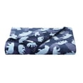 thumbnail image 2 of Eddie Bauer Kids Camp Camo Bear Navy Flannel Fleece FullQueen Blanket, 2 of 13