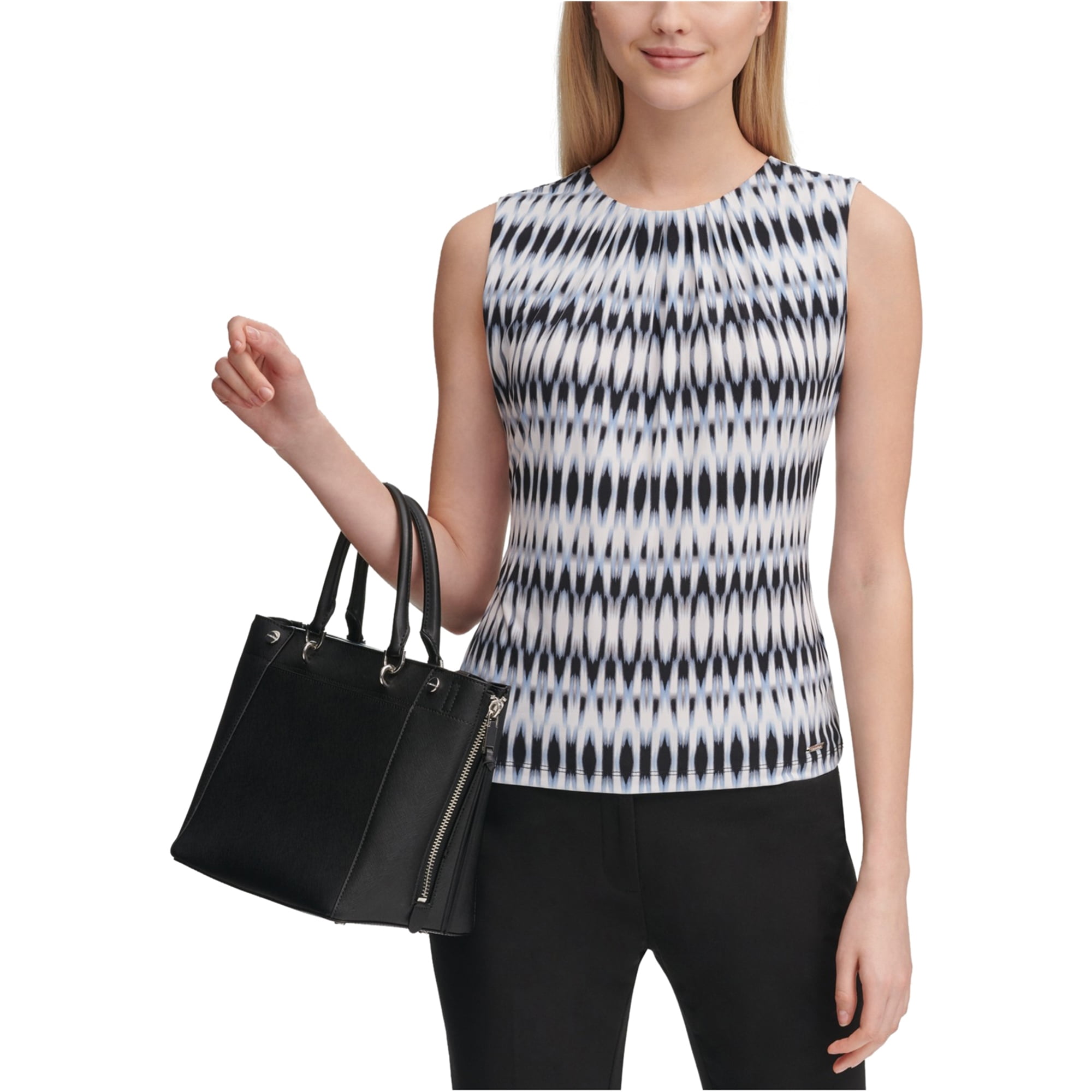 calvin klein sleeveless pleated top