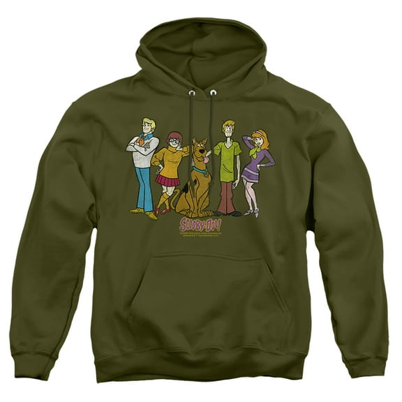 Scooby Doo Scooby Gang Unisex Adult Pull-Over Heather Hoodie, 2X-Large, Military Green
