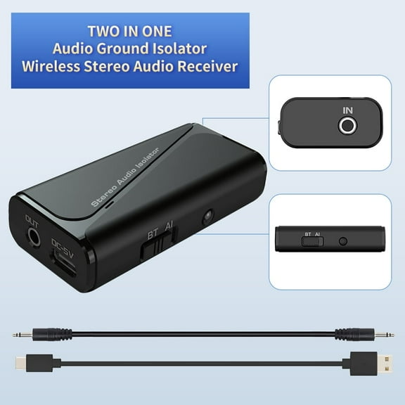 VividTech M29 Bluetooth Stereo Receiver, Single Piece with 3.5mm Audio Cable, 1 Count