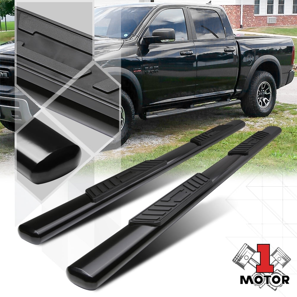5/" BLACK COATED OVAL SIDE STEP NERF BAR//RAIL FOR 09-15 DODGE RAM 4DR QUAD CAB