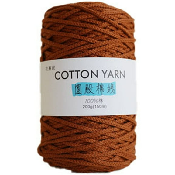 1PCS Soild Color Hollow Knitted Crochet Yarns Nylon Cord Polyester Thread Round Rope Yarns For DIY Handbag Purse Basket Crochet Bag Fabric Yarn 200g 7.1oz