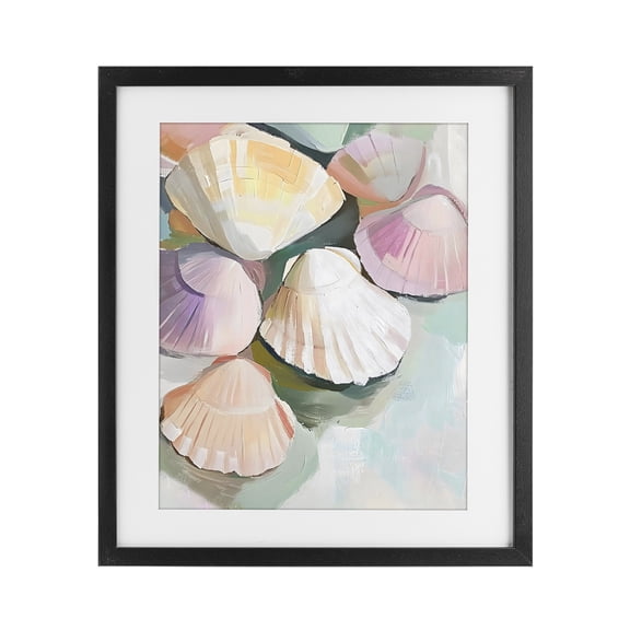 Stupell Industries Pink Seashells Marine Collection Black Framed Print Under Glass, design by The Prints Vibe