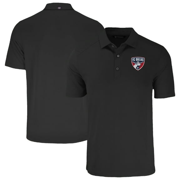 Men's-Cutter & Buck Black FC Dallas Big & Tall Forge Eco Stretch Recycled Polo