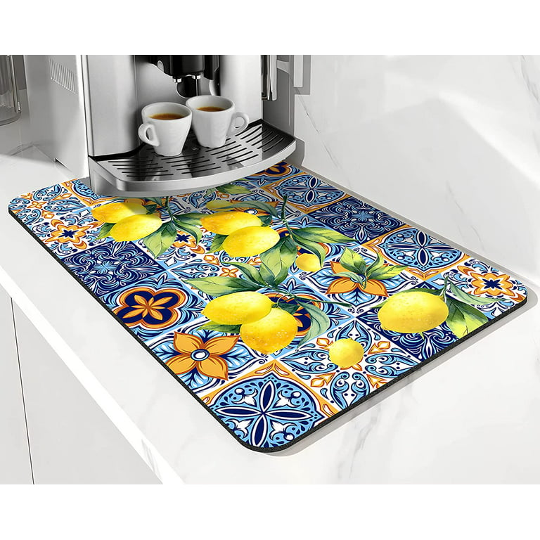Coffee Bar Mat Accessories for Countertop Boho Absorbent Hide