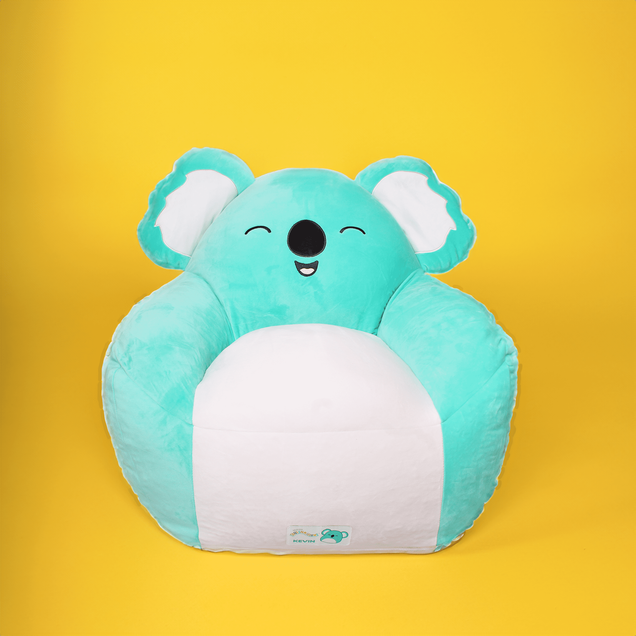 Squishmallows Official Kevin Bean Bag Chair - 30 in Wide Kids Squishy Soft Chair, Teal