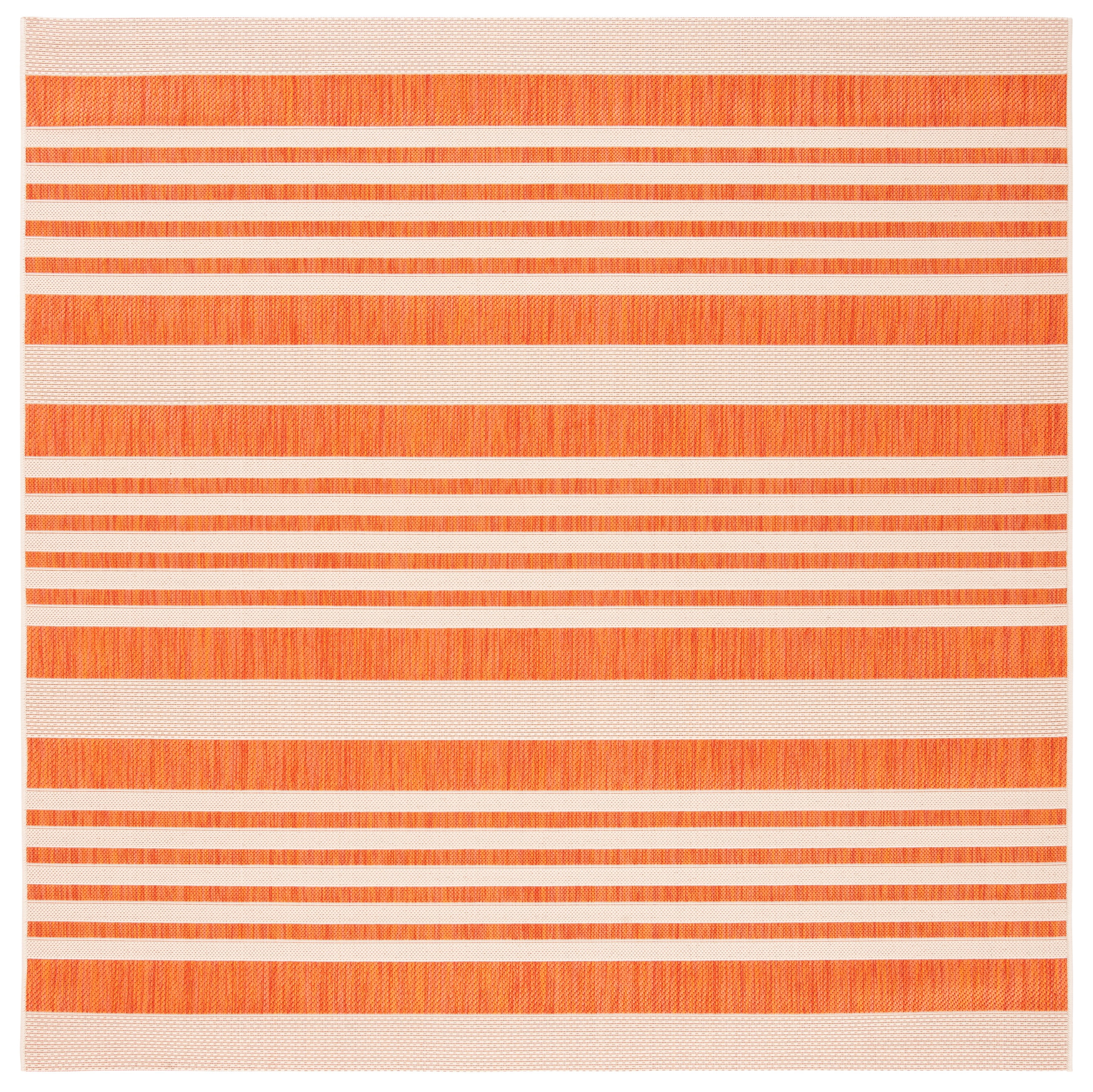 Safavieh Courtyard Caroline Striped Indoor/Outdoor Area Rug, Terracotta/Beige, 2'7" x 2'7" Square