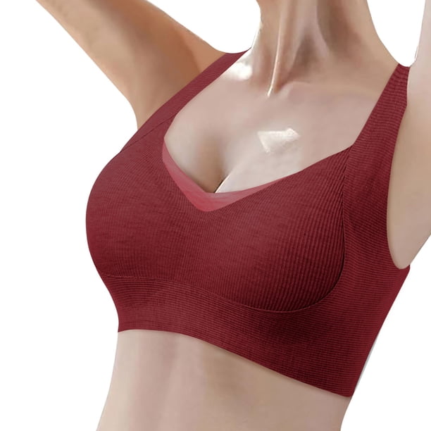 Sujetador fino sin costuras y con sujeción suave para mujer: sin aros, diseño para pechos grandes, copa semirrígida, estilo camiseta transpirable para mayor comodidad durante todo el día