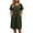 A Army Green, variant on Womens Summer Dresses 2026 Women's Fashion Solid Color Loose Round Neck With Pockets Short Sleeve Dress Black Xxl