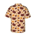 thumbnail image 3 of Daiia Thanksgiving Turkey and Pumpkin Hawaiian Shirt for Men Gentle Cotton Regular Short Sleeve Casual-XX-Large, 3 of 9
