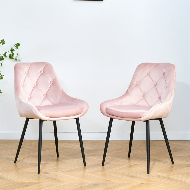 Dining Chairs Set of 2, Velvet Fabric Accent Upholstered Chairs