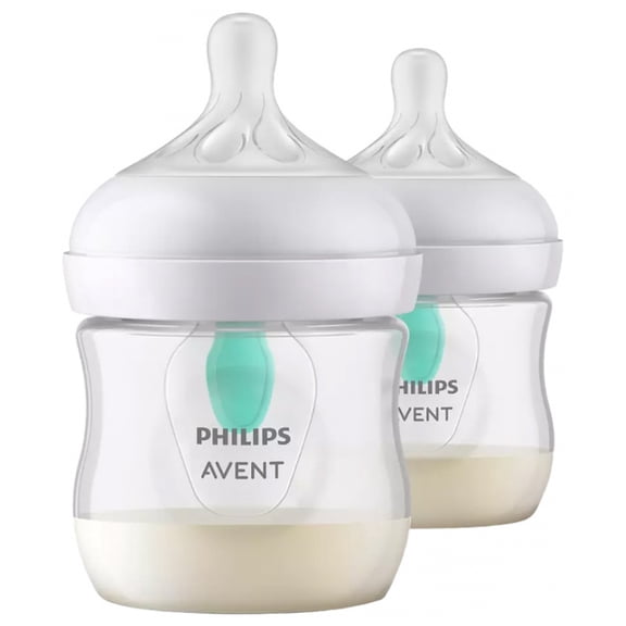 Avent Natural Response Baby Bottles with AirFree Valve 125 ml (4 oz), Newborn, 2-Pack