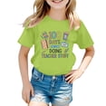 thumbnail image 1 of EHQJNJ Crop Tops pour Enfants Mode Décontractée Imprimé Col Rond Manches Courtes T-Shirt Blanc pour Enfants École, 1 of 4