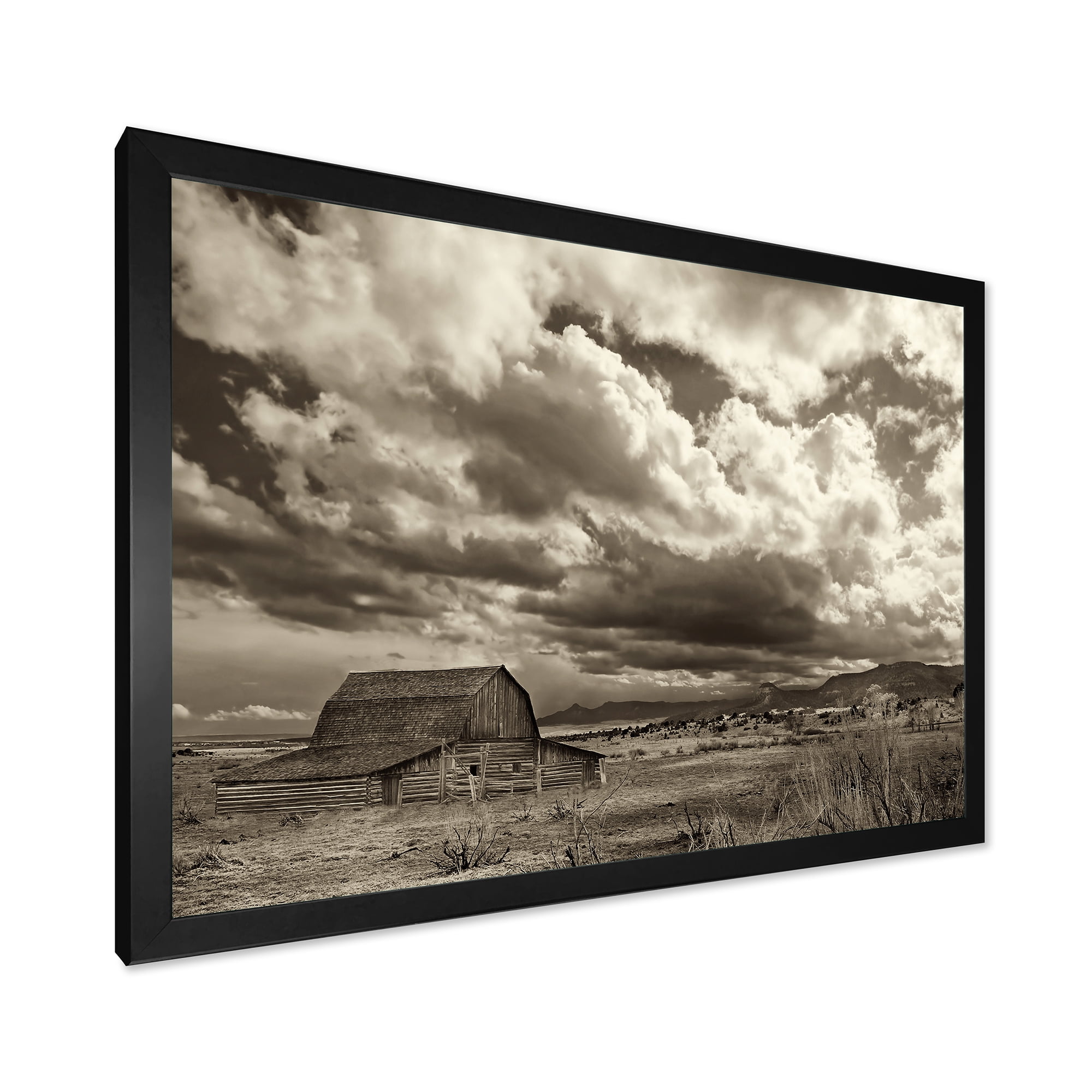 Designart 'Clouds After The Rain On The Prairie' Traditional Framed Art Print