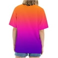 thumbnail image 3 of Women Trendy Graphic Print Tee Shirt Oversized Short Sleeve Crew Neck Drop Shoulder Casual Blouse T-Shirt Tops Pullover, 3 of 4